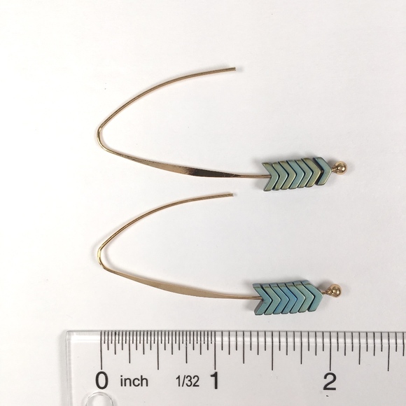 Boho Chevron Geometric Dangle Earrings (Color 1) - Picture 2 of 5